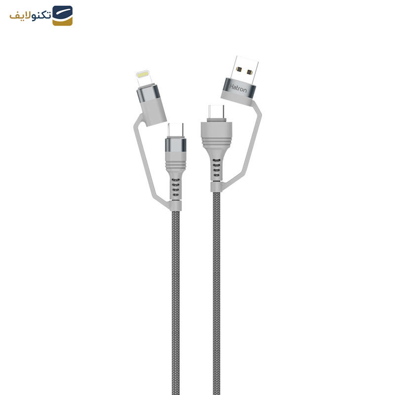 کابل تبدیل USB/USB-C به USB-C/لایتنینگ هترون مدل HC450P طول 1متر کابل تبدیل USB/USB-C به USB-C/لایتنینگ هترون مدل HC450P طول 1متر