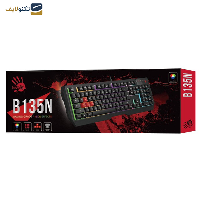 کیبورد مخصوص بازی بلادی مدل B135N کیبورد مخصوص بازی بلادی مدل B135N