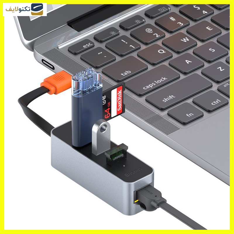 هاب 4 پورت USB3.0 باسئوس مدل CAHUB-AH0G هاب 4 پورت USB3.0 باسئوس مدل CAHUB-AH0G