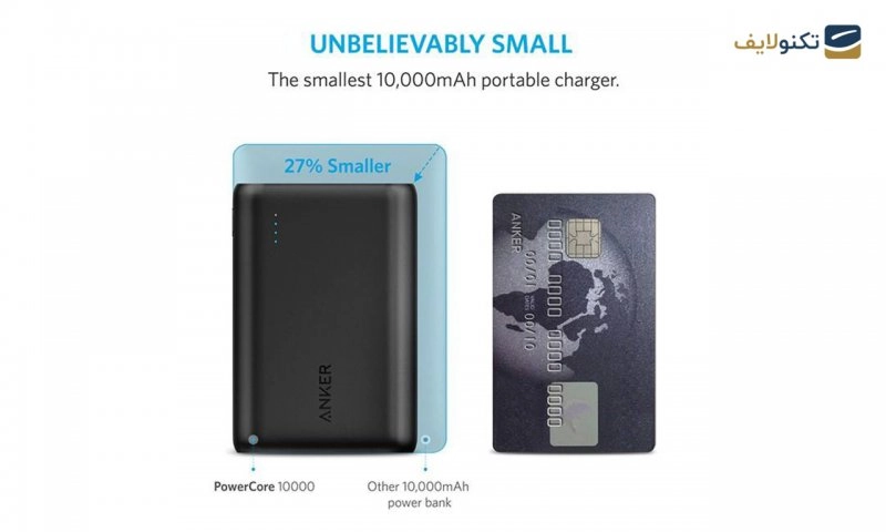 پاوربانک انکر مدل A1263 PowerCore با ظرفیت 10000 میلی آمپر ساعت