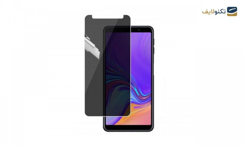 محافظ شیشه ای تمام چسب Privacy برای گوشی سامسونگ Galaxy A7 2018 محافظ شیشه ای تمام چسب Privacy برای گوشی سامسونگ Galaxy A7 2018