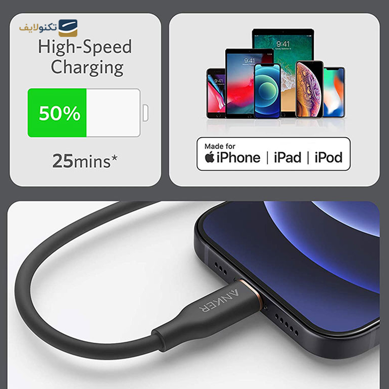 gallery-کابل تایپ سی به لایتنینگ انکر مدل Anker Powerline III A8662طول 0.9 متر copy.png