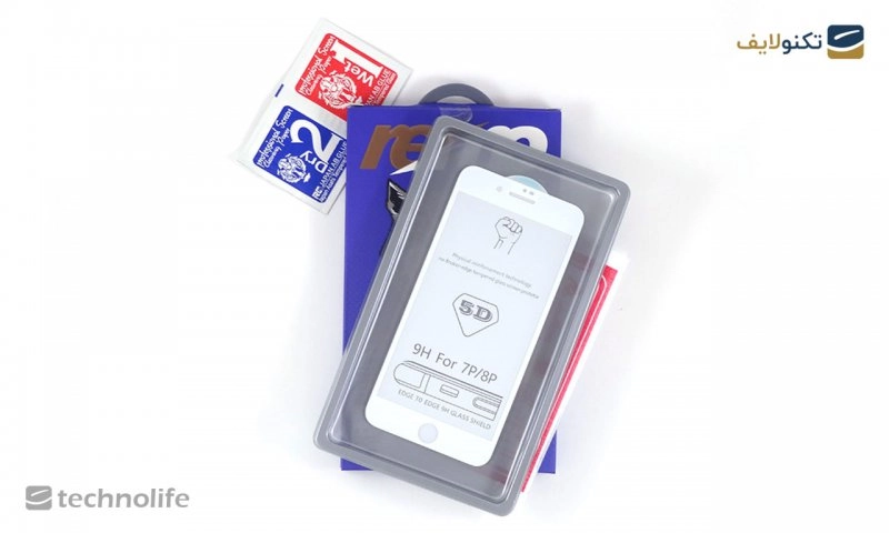 محافظ شیشه‌ای (گلس) فول چسب 3D گوشی اپل iPhone 8 Plus مارک remo