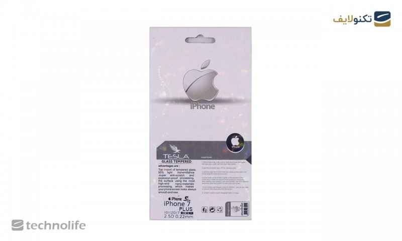 محافظ صفحه شيشه‌ای تخت (گلس) TESLA گوشی اپل iPhone 8 Plus 