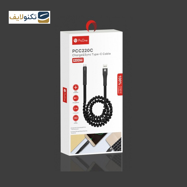 کابل تبدیل USB به USB-C پرووان مدل PCC220 طول 1.2 متر کابل تبدیل USB به USB-C پرووان مدل PCC220 طول 1.2 متر