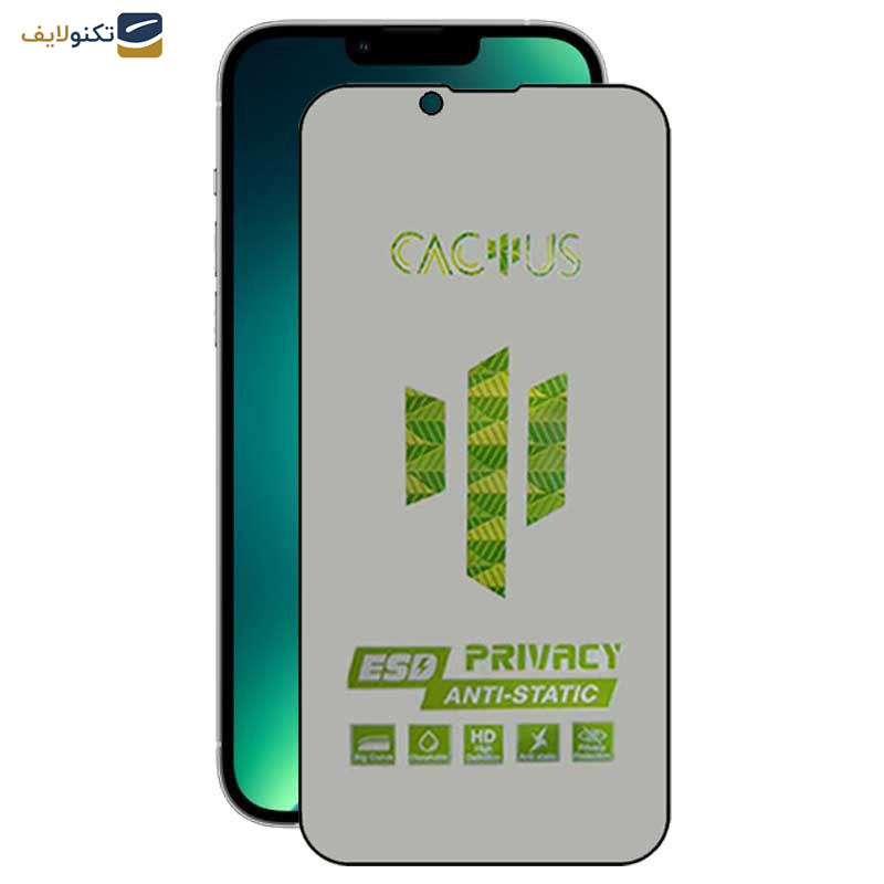 محافظ صفحه نمایش حریم شخصی اپیکوی مدل Cactus-ESD-Privacy مناسب برای گوشی موبایل اپل iPhone 14 / 13 Pro / 13