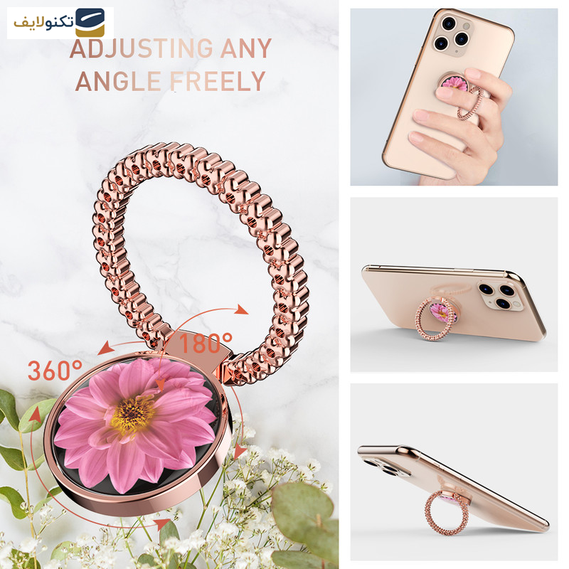 پایه نگهدارنده گوشی موبایل آها استایل مدل st11-RoseGold پایه نگهدارنده گوشی موبایل آها استایل مدل st11-RoseGold