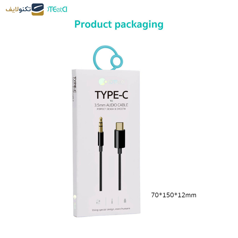 کابل تبدیل USB-C به AUX کوتتسی مدل CS8856 طول 1 متر کابل تبدیل USB-C به AUX کوتتسی مدل CS8856 طول 1 متر