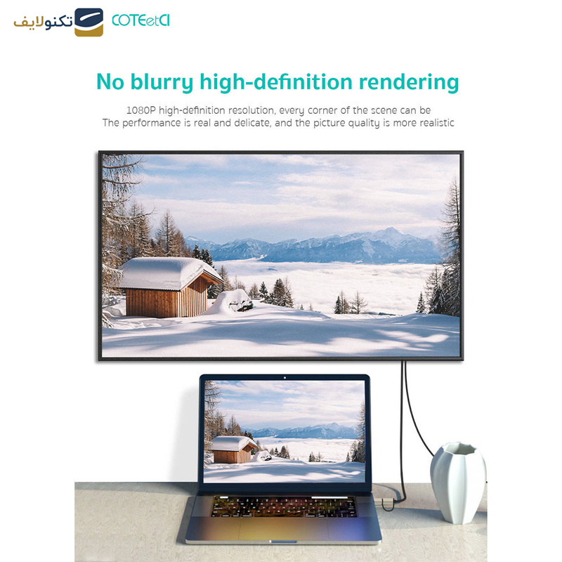 کابل تبدیل HDMI به USB-C/MicroUSB کوتتسی مدل 33023 طول 2 متر کابل تبدیل HDMI به USB-C/MicroUSB کوتتسی مدل 33023 طول 2 متر