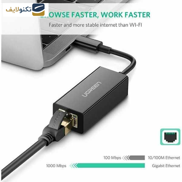 مبدل USB-C به Lan یوگرین مدل US236-50307 مبدل USB-C به Lan یوگرین مدل US236-50307