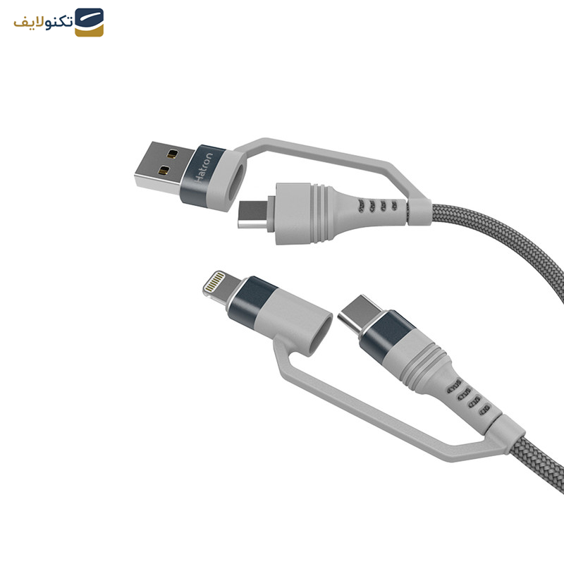 کابل تبدیل USB/USB-C به USB-C/لایتنینگ هترون مدل HC450P طول 1متر کابل تبدیل USB/USB-C به USB-C/لایتنینگ هترون مدل HC450P طول 1متر
