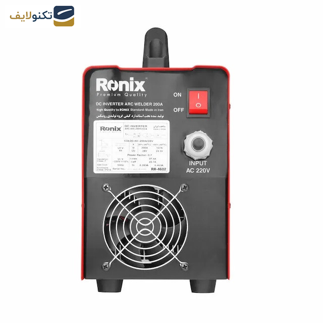 اینورتر جوشکاری 200 آمپر رونیکس مدل RON-4602 اینورتر جوشکاری 200 آمپر رونیکس مدل RON-4602