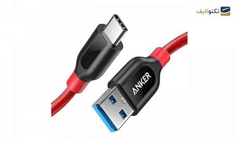 کابل تبدیل USB-C به USB 3.0 انکر مدل A8168 PowerLine Plus طول 0.9 متر کابل تبدیل USB-C به USB 3.0 انکر مدل A8168 PowerLine Plus طول 0.9 متر