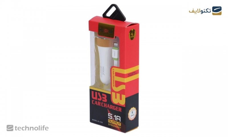 شارژر فندکی سه پورت HISKA مدل KL-C55 به همراه کابل لایتنینگ شارژر فندکی سه پورت HISKA مدل KL-C55 به همراه کابل لایتنینگ