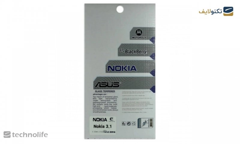 محافظ صفحه شيشه‌ای تخت (گلس) TESLA گوشی Nokia 3.1 