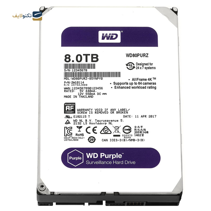 gallery- هارددیسک اینترنال وسترن دیجیتال مدل Purple WD82PURZ ظرفیت 8 ترابایت-gallery-1-TLP-6031_5fd7f413-1ccb-42b8-b1d0-79005b43623f.png