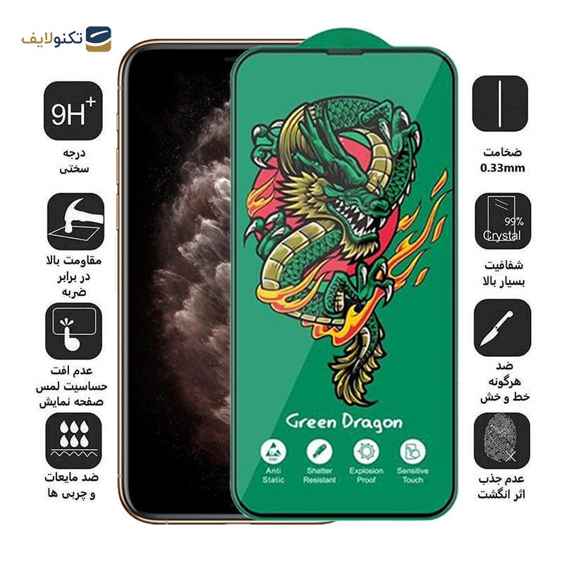 محافظ صفحه نمایش اپیکوی مدل Green Dragon ExplosionProof مناسب برای گوشی موبایل اپل iPhone 11 Pro/ XS/ X محافظ صفحه نمایش اپیکوی مدل Green Dragon ExplosionProof مناسب برای گوشی موبایل اپل iPhone 11 Pro/ XS/ X