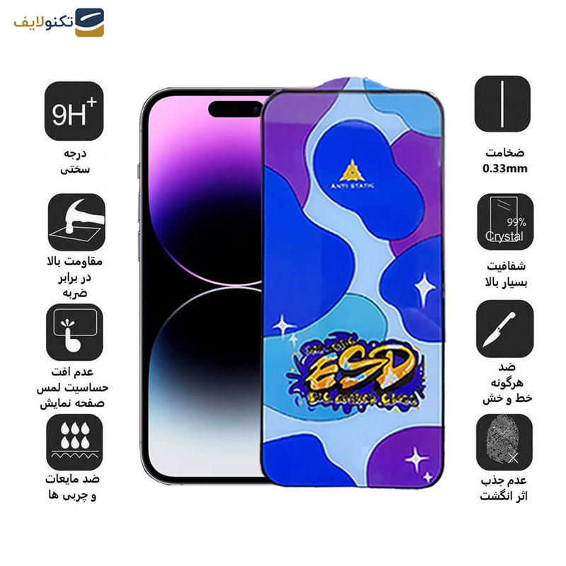 محافظ صفحه نمایش اپیکوی مدل Star ESD مناسب برای گوشی موبایل اپل iPhone 14 Pro محافظ صفحه نمایش اپیکوی مدل Star ESD مناسب برای گوشی موبایل اپل iPhone 14 Pro