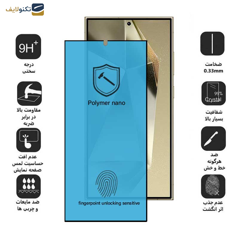 محافظ صفحه نمایش اپیکوی مدل Polymer Nano مناسب برای گوشی موبایل سامسونگ Galaxy S24 Ultra / S23 Ultra / S22 Ultra محافظ صفحه نمایش اپیکوی مدل Polymer Nano مناسب برای گوشی موبایل سامسونگ Galaxy S24 Ultra / S23 Ultra / S22 Ultra