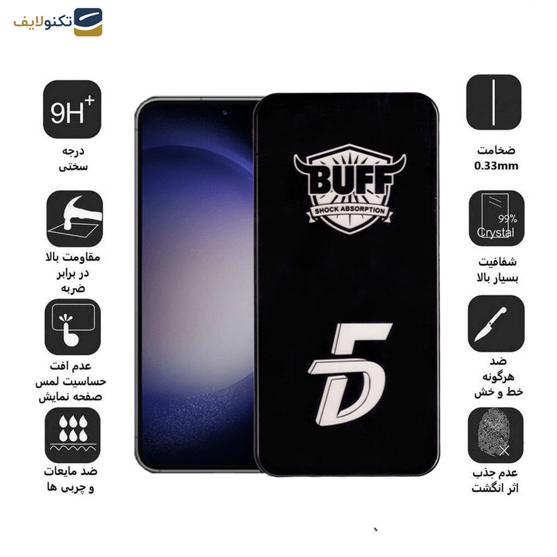 محافظ صفحه نمایش 5D بوف مدل F33-G مناسب برای گوشی موبایل سامسونگ Galaxy S23 FE/A54 محافظ صفحه نمایش 5D بوف مدل F33-G مناسب برای گوشی موبایل سامسونگ Galaxy S23 FE/A54