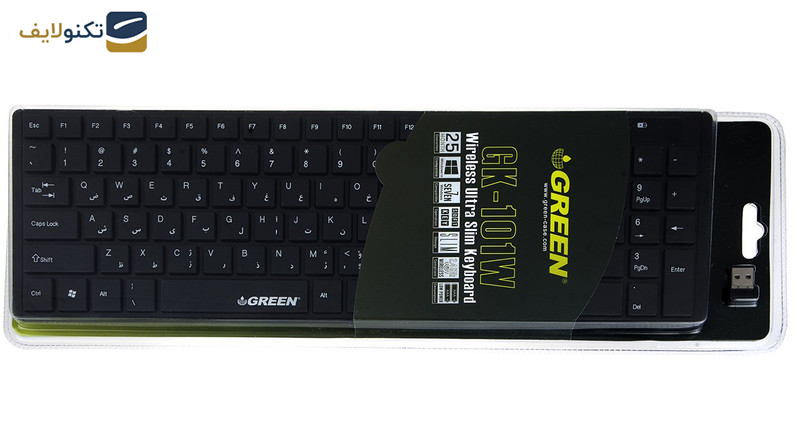 کیبورد بی سیم گرین مدل GK-101W با حروف فارسی کیبورد بی سیم گرین مدل GK-101W با حروف فارسی