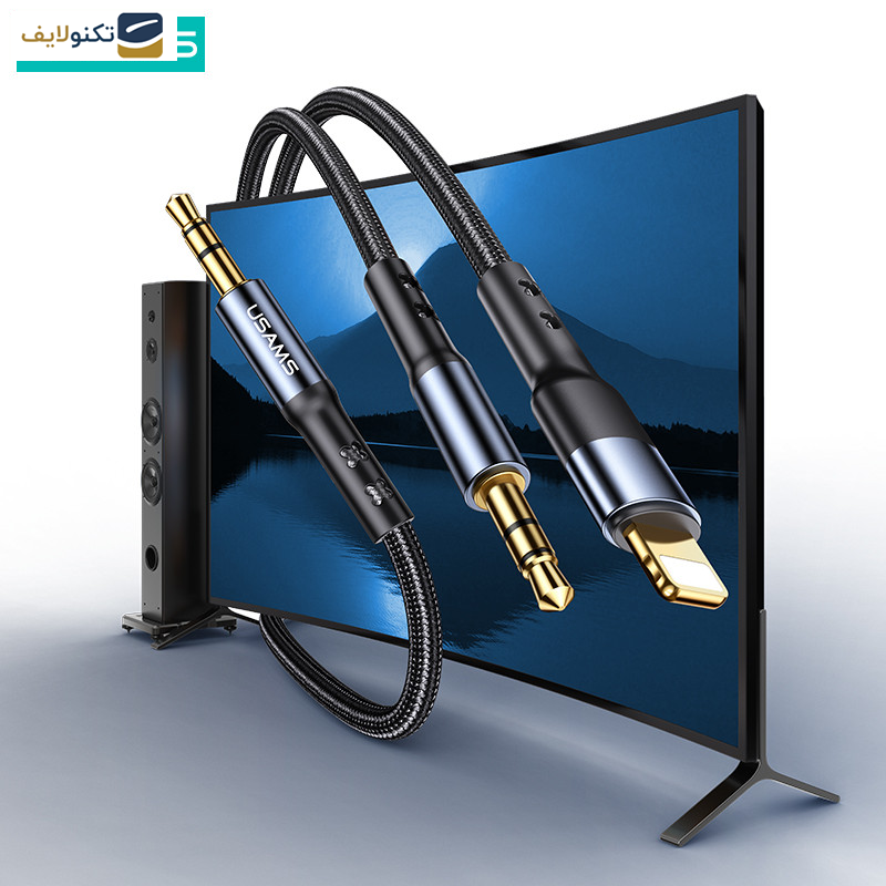 کابل تبدیل لایتنینگ / AUX به AUX یوسمز مدل us-sj554 طول 1.2 متر