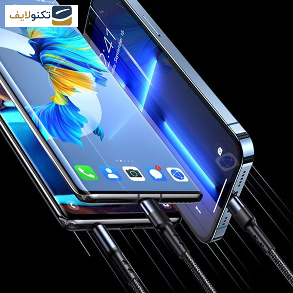کابل تبدیل لایتنینگ / usb-c / AUX به AUX یوسمز مدل US-SJ556 طول 1.2 متر کابل تبدیل لایتنینگ / usb-c / AUX به AUX یوسمز مدل US-SJ556 طول 1.2 متر