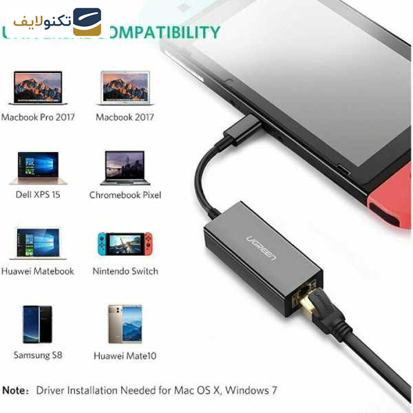 مبدل USB-C به Lan یوگرین مدل US236-50307 مبدل USB-C به Lan یوگرین مدل US236-50307