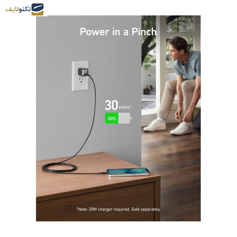 کابل تبدیل USB-C به لایتنینگ انکر مدل A8833 طول 1.8 متر کابل تبدیل USB-C به لایتنینگ انکر مدل A8833 طول 1.8 متر