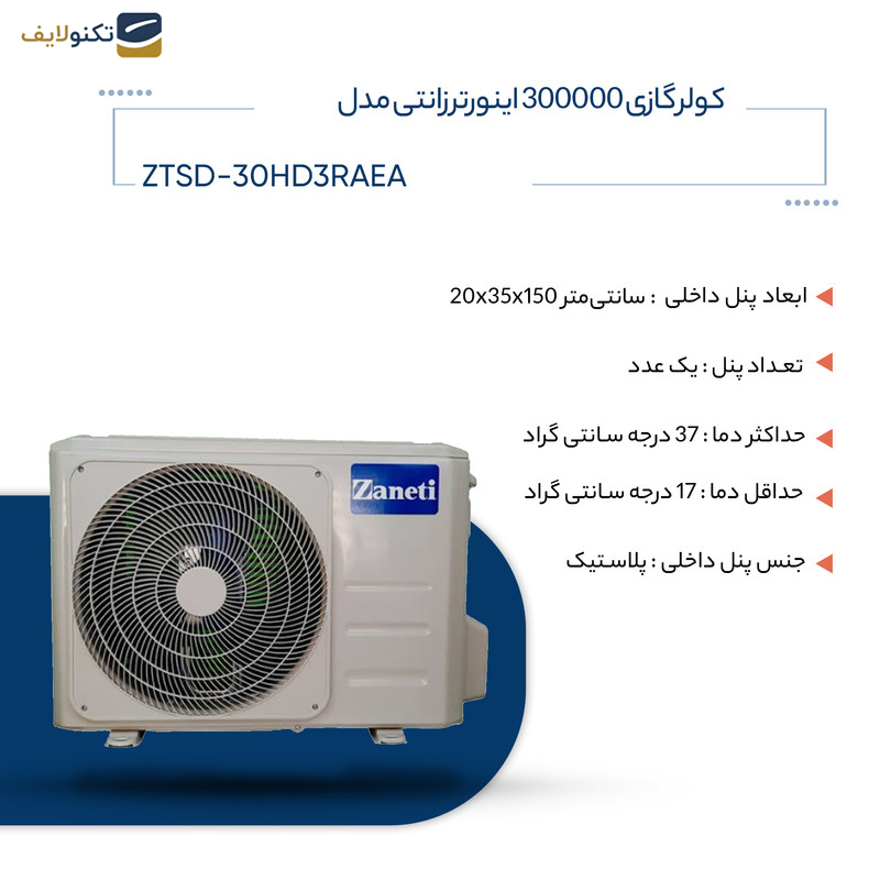 کولر گازی 300000 اینورتر زانتی مدل ZTSD-30HD3RAEA