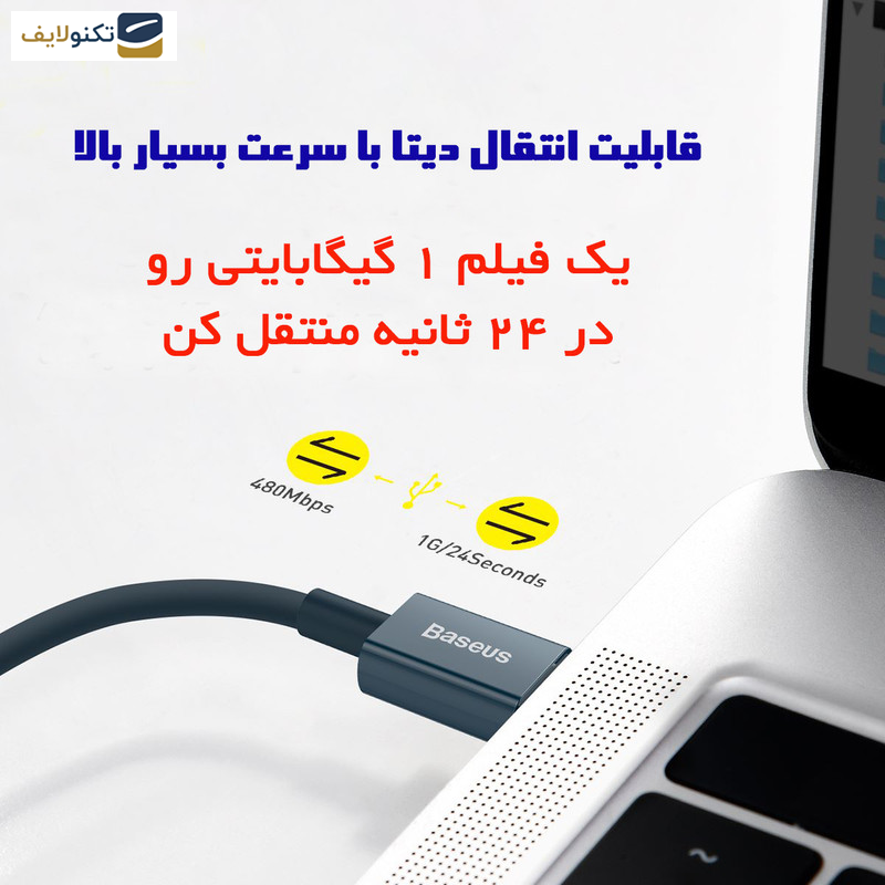 کابل تبدیل USB-C به لایتنینگ باسئوس مدل 20W طول ۱ متر کابل تبدیل USB-C به لایتنینگ باسئوس مدل 20W طول ۱ متر