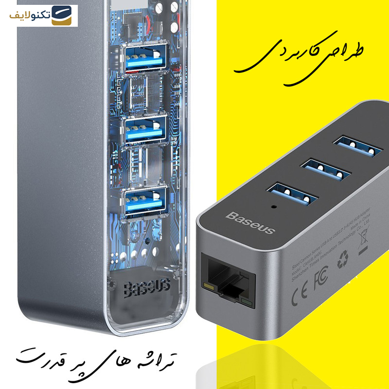 هاب 4 پورت USB3.0 باسئوس مدل CAHUB-AH0G هاب 4 پورت USB3.0 باسئوس مدل CAHUB-AH0G