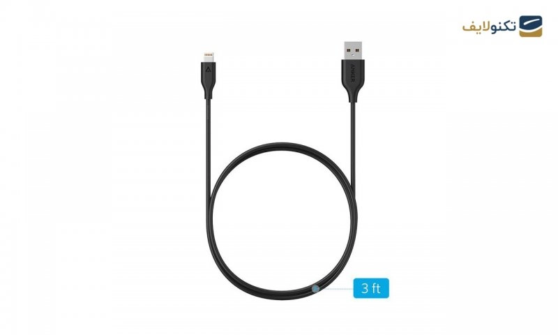کابل تبدیل USB به لایتنینگ انکر مدل A8111 PowerLine به طول 90 سانتی متر کابل تبدیل USB به لایتنینگ انکر مدل A8111 PowerLine به طول 90 سانتی متر