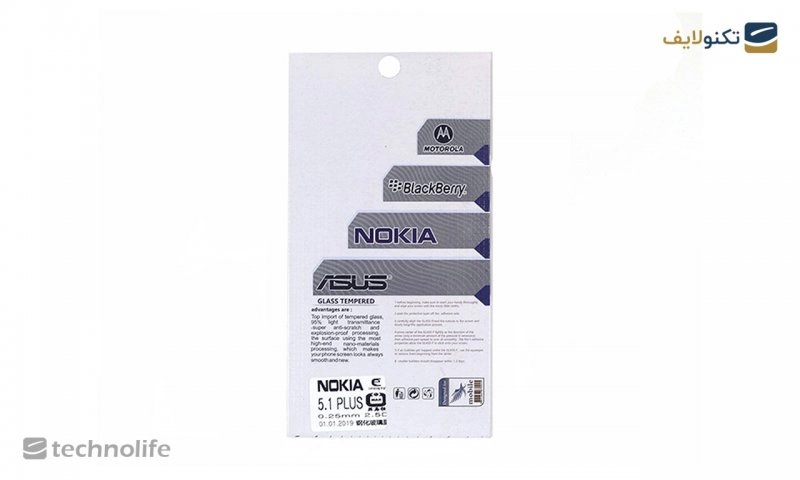 محافظ صفحه شيشه‌ای تخت (گلس) TESL گوشی Nokia 5.1 Plus 