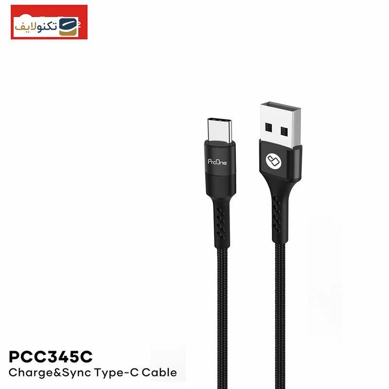 کابل تبدیل USB به USB-C پرووان مدل PCC345C طول 1 متر کابل تبدیل USB به USB-C پرووان مدل PCC345C طول 1 متر