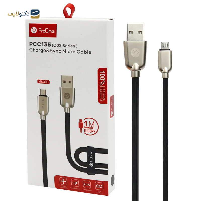 کابل تبدیل USB به microUSB پرووان مدل PCC135 طول 1 متر