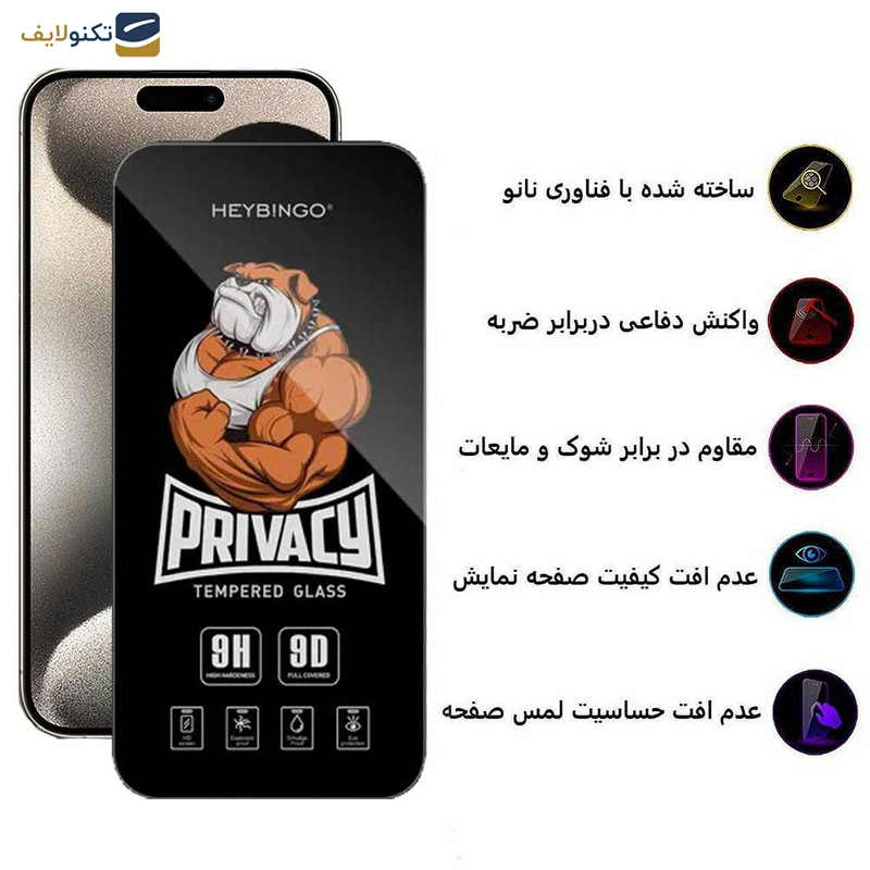 محافظ صفحه نمایش حریم شخصی اپیکوی مدل Privacy Hey Bingo مناسب برای گوشی موبایل اپل iPhone 15 Pro Max محافظ صفحه نمایش حریم شخصی اپیکوی مدل Privacy Hey Bingo مناسب برای گوشی موبایل اپل iPhone 15 Pro Max