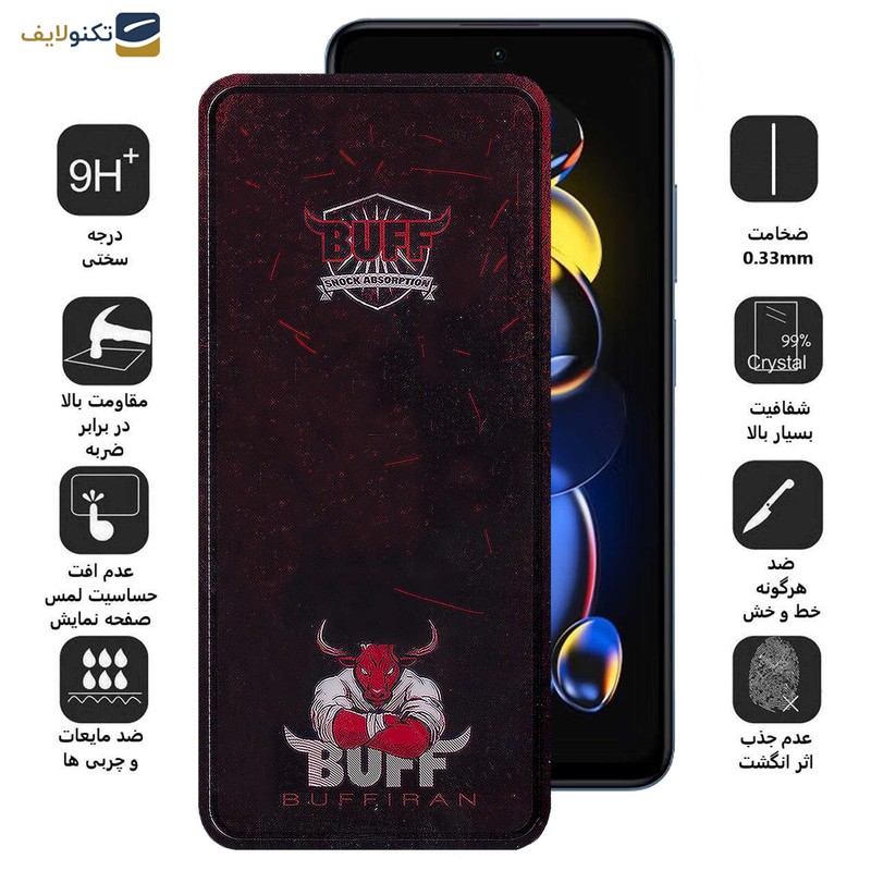 محافظ صفحه نمایش بوف مدل Muscle-Bull مناسب برای گوشی موبایل شیائومی Redmi Note 11T Pro Plus / Note 11T Pro / Note 11T 5G