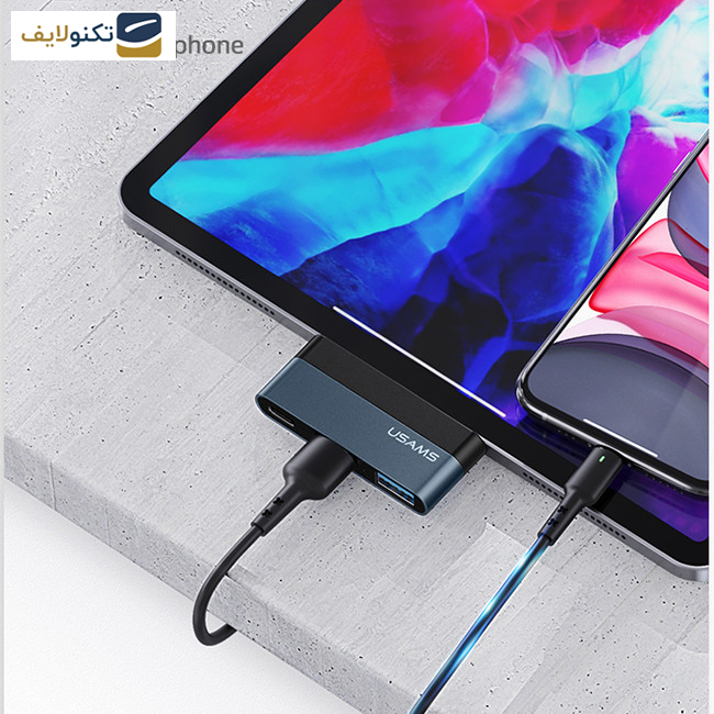 هاب 3 پورت USB-C یوسمز مدل US-SJ490 هاب 3 پورت USB-C یوسمز مدل US-SJ490