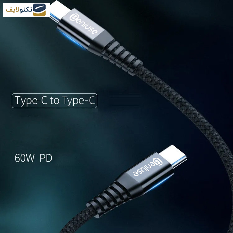 کابل USB-C بنیوس مدل BE-CA01 طول 1.2متر کابل USB-C بنیوس مدل BE-CA01 طول 1.2متر