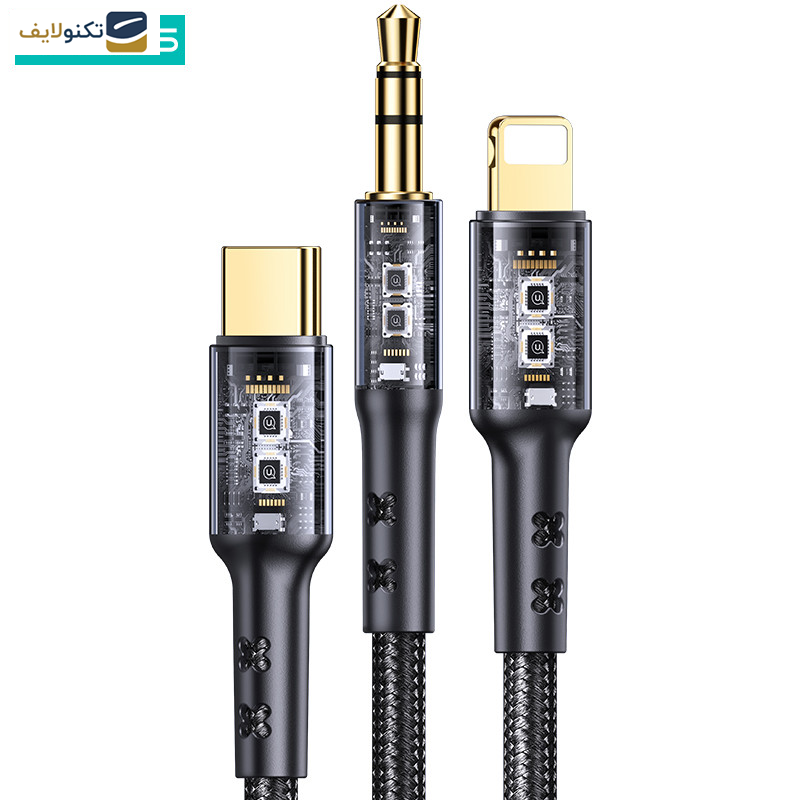 کابل تبدیل USB-C / AUX به AUX یوسمز مدل us-sj555 طول 1.2 متر کابل تبدیل USB-C / AUX به AUX یوسمز مدل us-sj555 طول 1.2 متر