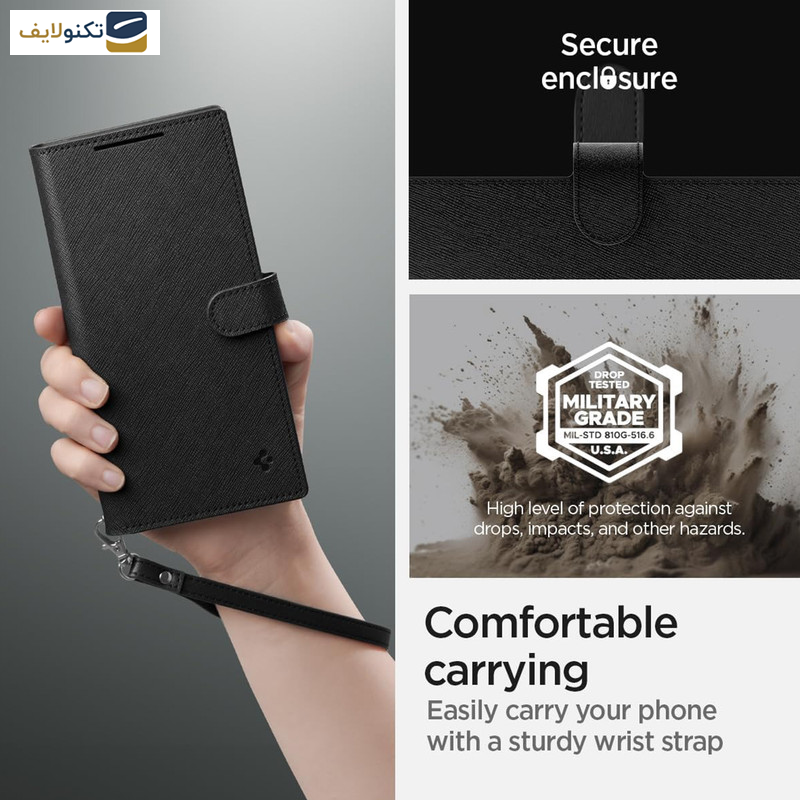 کیف کلاسوری  اسپیگن مدل Wallet S Plus مناسب برای گوشی موبایل سامسونگ Galaxy S24 Ultra