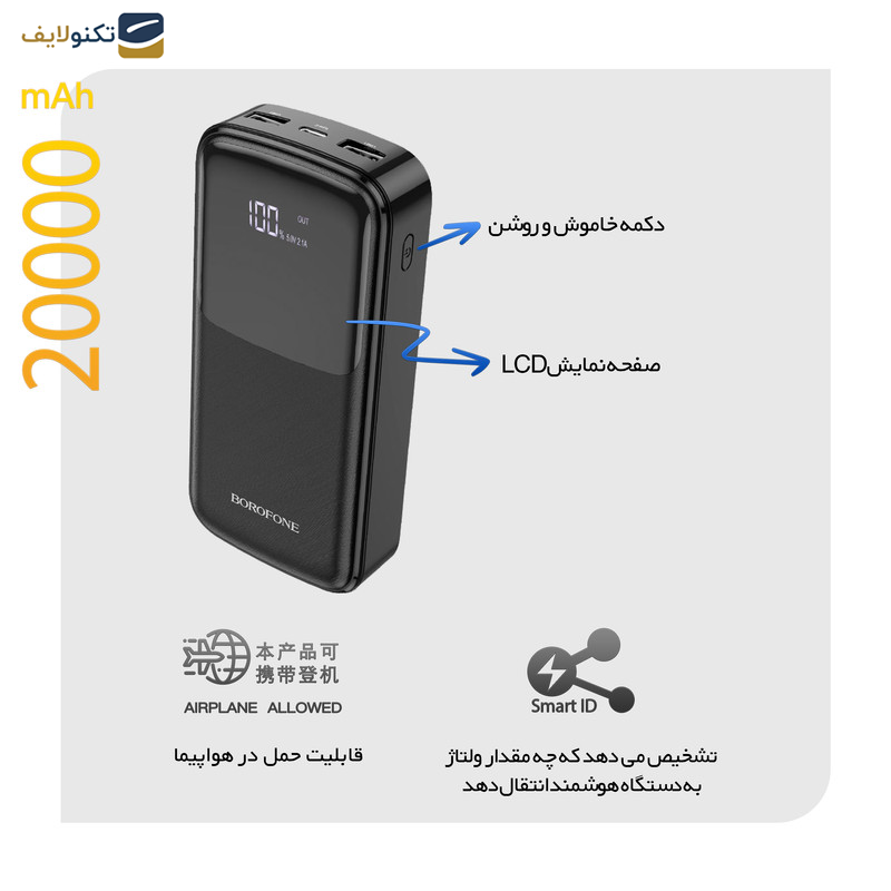 پاوربانک بروفون مدل BJ17A ظرفیت 20000 میلی آمپر ساعت پاوربانک بروفون مدل BJ17A ظرفیت 20000 میلی آمپر ساعت