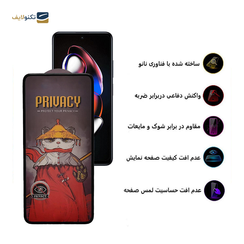 gallery-گلس گوشی شیائومی Redmi Note 12T Pro اپیکوی مدل Privacy Airbag copy.png