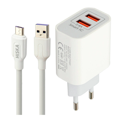  شارژر دیواری هیسکا مدل H107 به همراه کابل تبدیل Micro USB-small-image