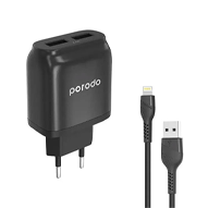 شارژر دیواری پرودو مدل PD-0203LEU به همراه کابل تبدیل Lightning-small-image