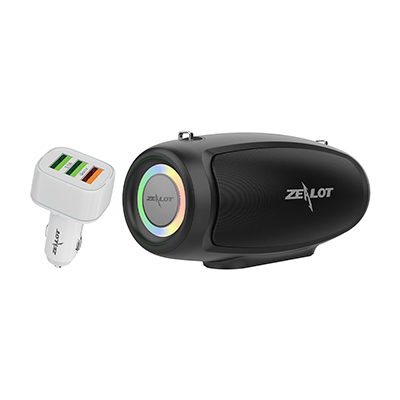 اسپیکر بلوتوثی قابل حمل زیلوت مدل S37L به همراه هدیه شارژر فندکی زیلوت مدل CG01-small-image