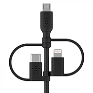 کابل تبدیل USB به لایتنینگ / micro USB / USB-C بلکین مدل CAC001bt1M طول 1 متر-small-image
