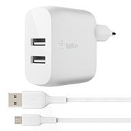 شارژر دیواری بلکین مدل WCB002vf توان 24 وات + کابل تبدیل USB-A به micro USB طول 1 متر-small-image