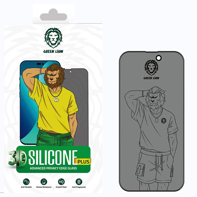 گلس گوشی اپل iPhone 13/ 13 pro /14 گرین حریم شخصی مدل Silicone Privacy-HD Plus-small-image